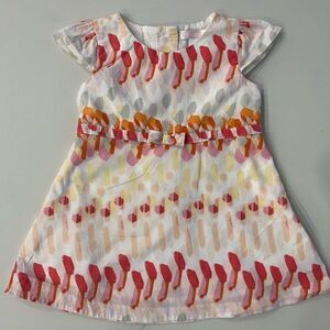 Janie and Jack Baby Girl A-lined Dress Color Orange and Pink Size 12/18 Month